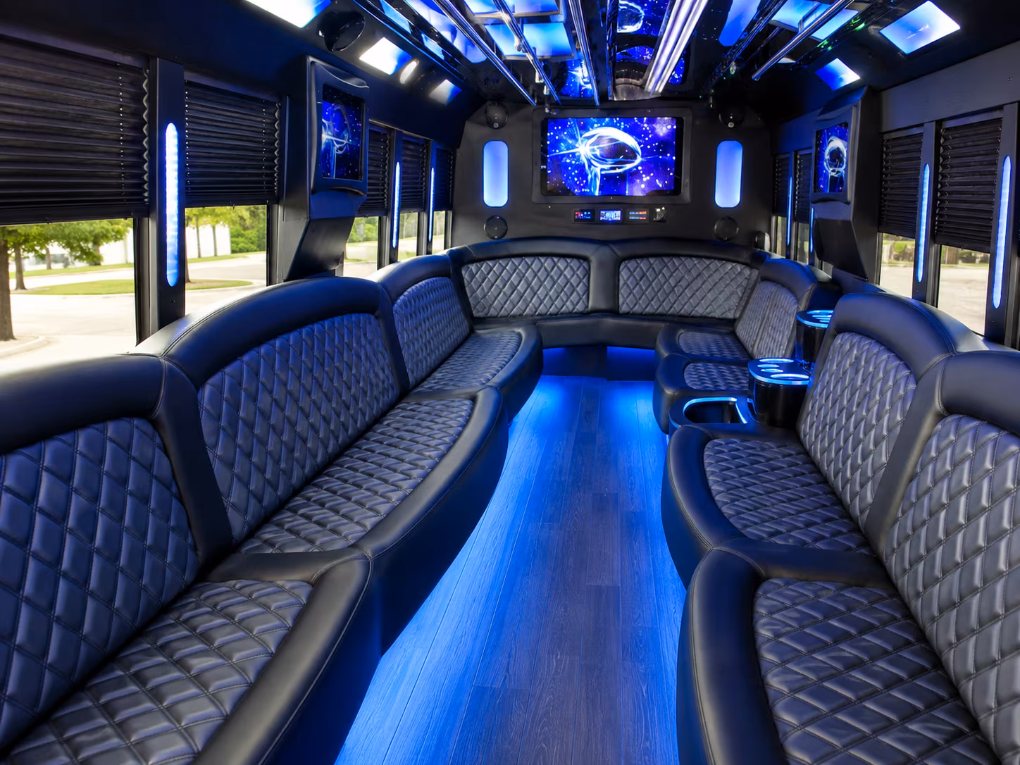 18 Passenger Party Bus Interior
