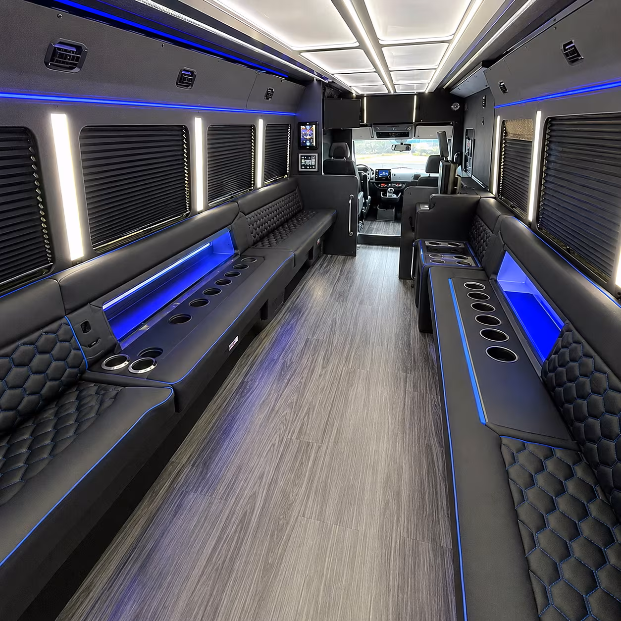 San Diego Private Event Transportation party bus interior