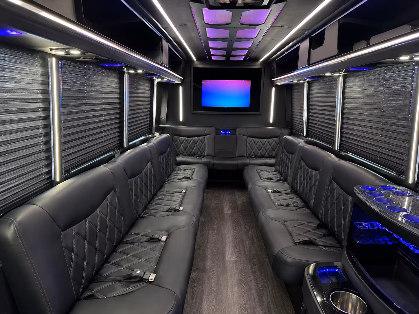 San Diego Wedding Transportation party bus interior