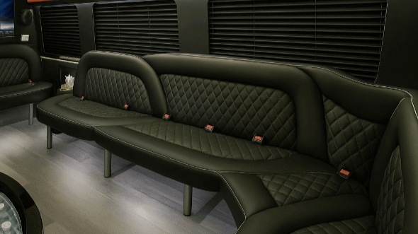 Interior of Charter Bus Company El Cajon's 18 Passenger Party Bus in El Cajon