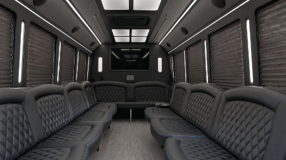 Interior of Charter Bus Company Escondido's 20 Passenger Party Bus in Escondido