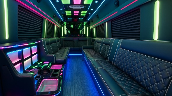 20 passenger party bus interior