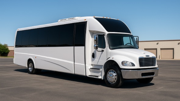Exterior of Charter Bus Company Santee's 20 Passenger Party Bus in Santee