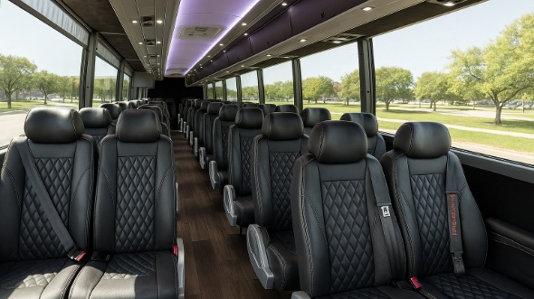 Interior of Charter Bus Company San Diego's 28 Passenger Minibus in San Diego