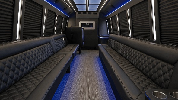 Interior of San Diego Party Bus Company's 30 Passenger Party Bus in San Diego