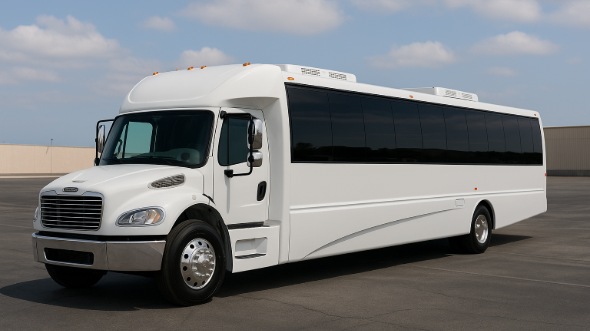 Exterior of Charter Bus Company La Mesa's 30 Passenger Party Bus in La Mesa