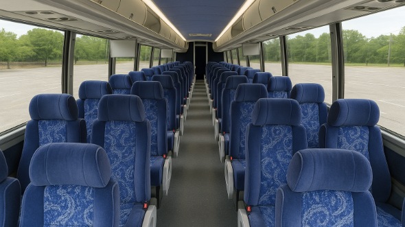 Interior of Charter Bus Company San Diego's 45 Passenger Charter Bus in San Diego