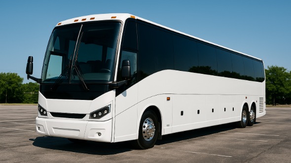 Exterior of Charter Bus Company Carlsbad's 50 Passenger Party Bus in Carlsbad