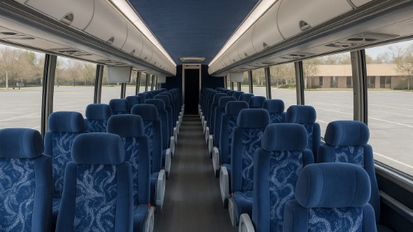 Interior of Charter Bus Company San Diego's 51 Passenger Charter Bus in San Diego